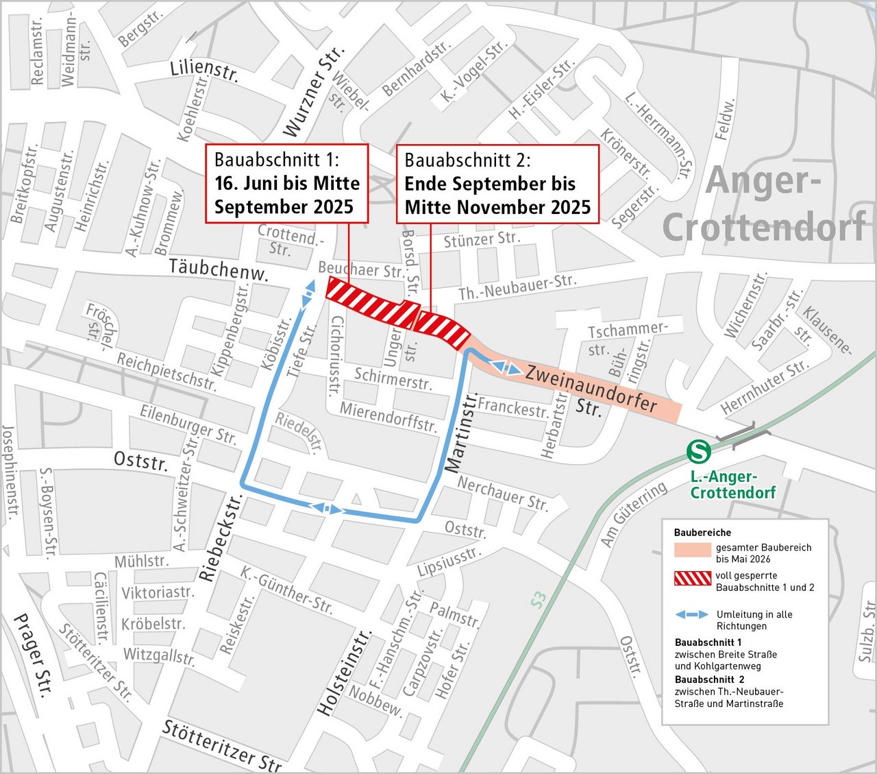 Änderungen im Straßenverkehr vom 16. Juni bis Mitte November 2025