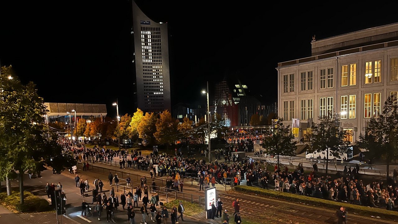 Impression vom Lichtfest 2024 in Leipzig.